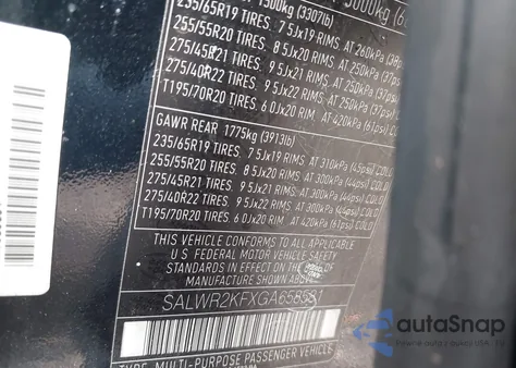 2016 Land Rover Range Rover Sport 3.0L V6 Turbocharged Diesel Hse Td6 из США, поврежденный, VIN SALWR2KFXGA658581